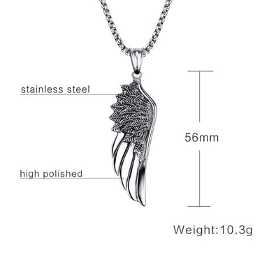Men 's Titanium Steel Angel Wing 'FAITH' Necklace